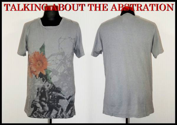 正規品 TALKING ABOUT THE ABSTRACTION★Tシャツ 半袖 M メンズ グレー 世界平和メッセージ ワコマリア フランシストモークス 花柄拍卖