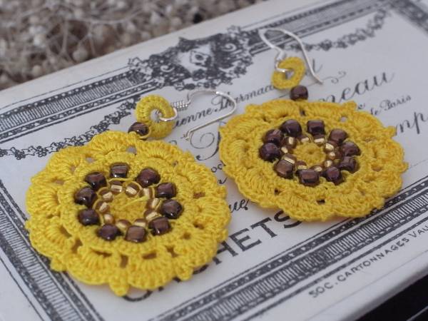 ◆新入荷◆ハンドメイドカギ針ピアスY拍卖