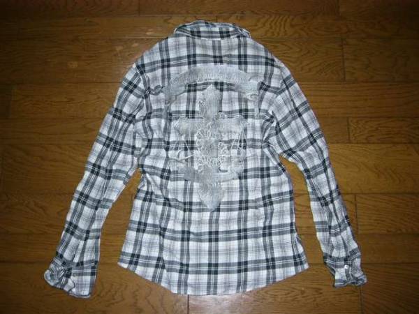 BACKBONE バックボーン エンブレム チェックシャツ 黒 M 薄手 ワイヤー 長袖シャツ拍卖