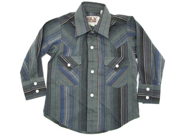 【ELY】キッズ用 ストライプ ウエスタンシャツ ★ 古着 70s KT 子供服 ビンテージ 拍卖