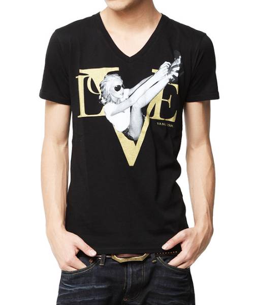 新品未使用半袖TシャツサイズL【VANQUISH LOVEフォトVGC517】ブラック メンズ 紳士拍卖