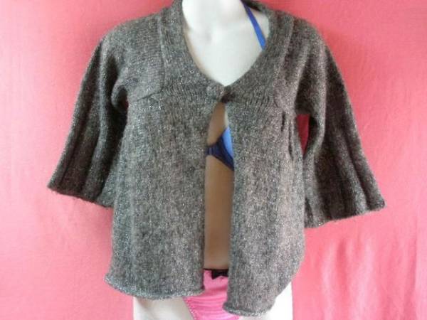 USED キッズ ラメ入り カーディガン サイズ140 グレー拍卖