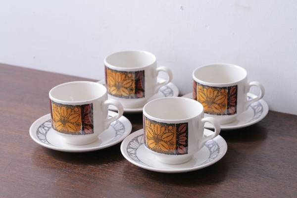 R-018871 ビンテージ ブロードハースト カップ&ソーサー4客拍卖