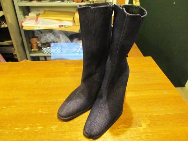 アルマーニジーンズ ARMANI デニムヒールブーツ35拍卖