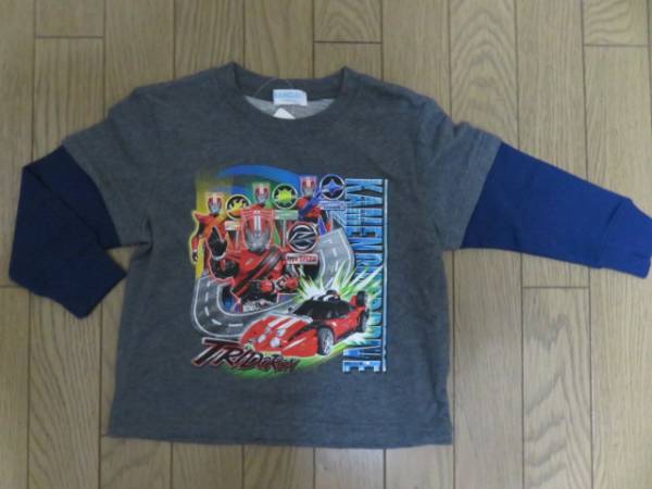 【新品】仮面ライダー重ね着風トレーナー 100 灰紺拍卖