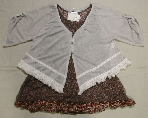 ■タグ付新品:ボレロ?と花柄チュニックのアンサンブル M DmN29拍卖