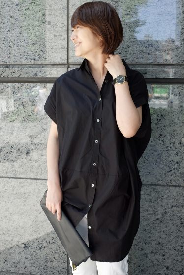 新品★ドゥーズィエムクラス★ミニッツMINITZロングシャツ.黒拍卖