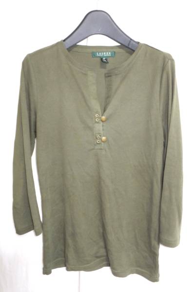 ☆☆無料☆RalphLauren☆ヘンリーネックカットソー☆九分袖☆サイズS☆z20拍卖