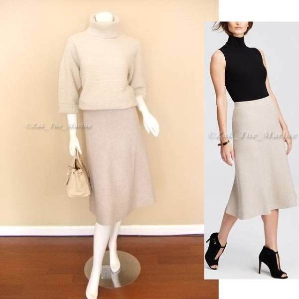 新作 アンテイラー 今季 ミモレ丈 ニット スカート S拍卖