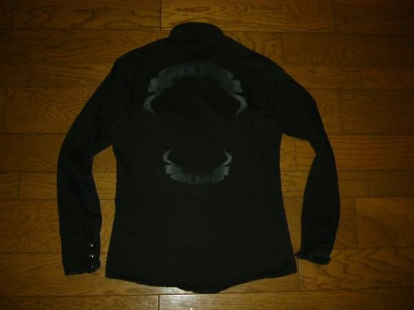 BACKBONE THE BASICバ ックボーン 背ロゴ リボンシャツ 黒 薄手ワイヤー拍卖
