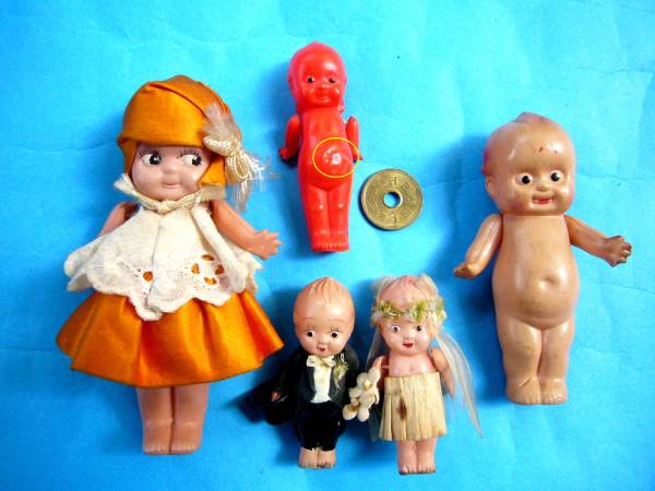 古い★お洒落衣装*ウェディング*ミニキューピー*5点*セル古玩★拍卖