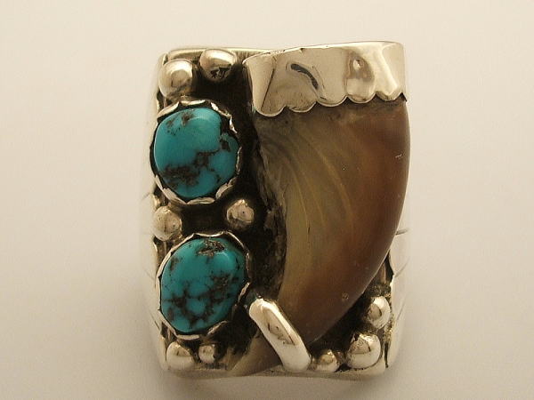 【NAVAJOナバホ R刻印】ベアークローターコイズリング■拍卖