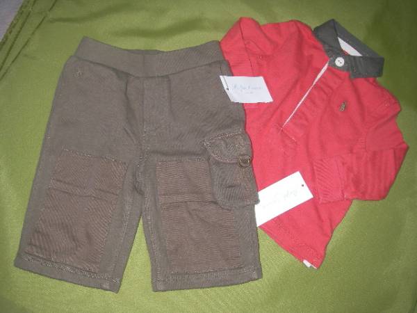 即決★日本未入荷 ラルフローレン★秋色シャツ+カーゴセット3M拍卖