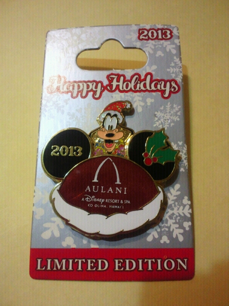 新品 2013 Hawaii ハワイ アウラニ ディズニーリゾートホテル 限定品 ピンバッジ グーフィー ダッフィー クリスマス グッズ 開閉式拍卖