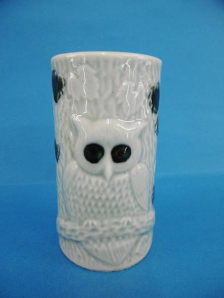 古い★ミミズク*磁器製掛け花*壁掛け花入れ*昔雑貨昭和レトロ★拍卖