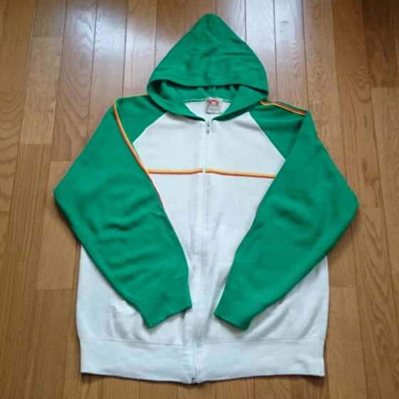最終値下げ 中古 レディース パーカー 毛糸 緑色 Lサイズ フード付き拍卖
