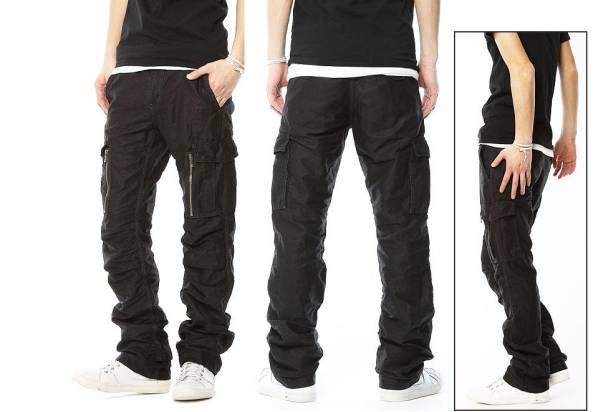 新品未使用VJP1032 w32日本製Made in Japan【VANQUISHラミーミリタリーカーゴパンツ】黒ブラック メンズ 紳士拍卖