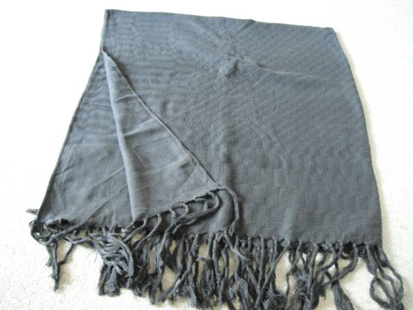 ストール ひざ掛け 紺 無地 網目素敵 マルチに 118x126拍卖