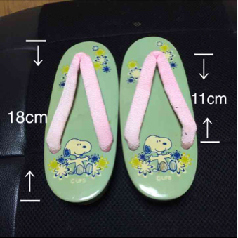 スヌーピー 下駄 未使用品 グリーン拍卖