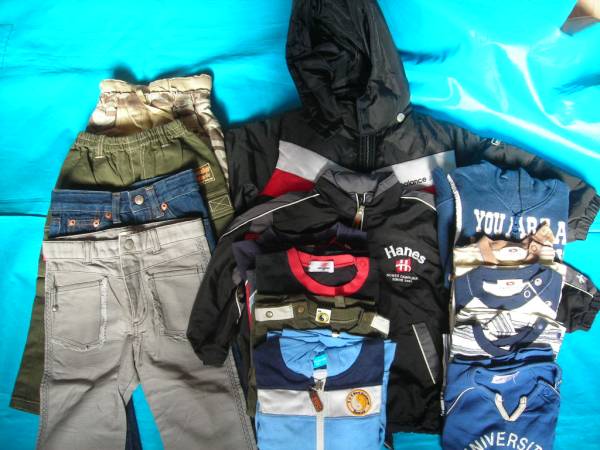 中古 男の子用(90)長袖Tシャツ&長ズボン&シャケット 1拍卖