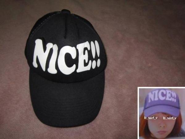 超レア! NICE!! メッシュキャップ 黒/白 同型・違色 帽子拍卖