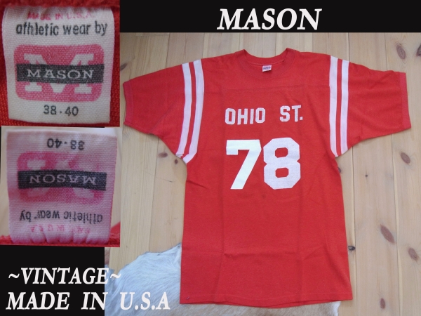 ビンテージ Mason ナンバリング 78 フットボール USAアメリカ製 VINTAGE カレッジ RRL マッコイズ model ウエアハウス champion ランタグ拍卖