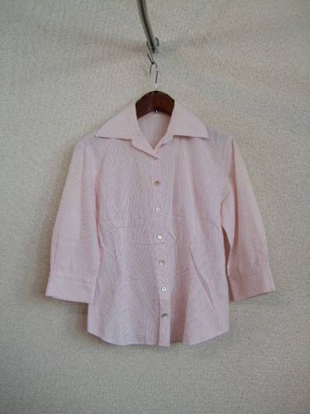 enquete(フランドル)ピンクストライプ7分袖シャツ(USED)22714②)拍卖