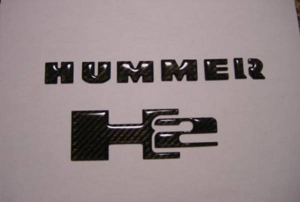HUMMER H2 ハマーH2 リアルカーボンエンブレム デカール エアロ スポイラ- リアルカ-ボン綾織り 外装カスタム拍卖