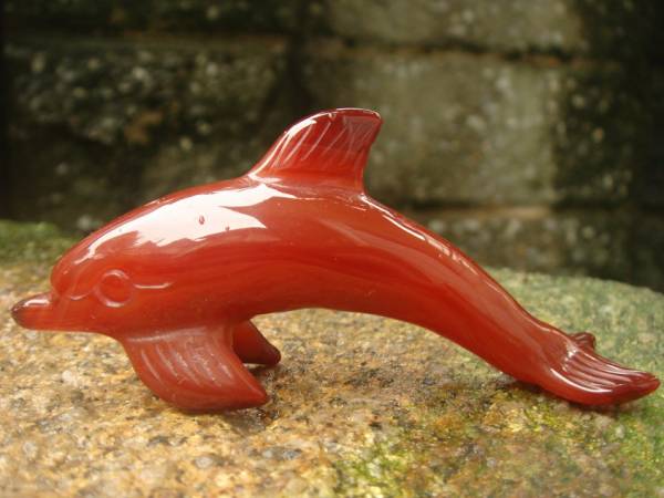 ☆風水,天然4A級幸運を呼ぶ瑪瑙メノウめのうイルカ置物5拍卖
