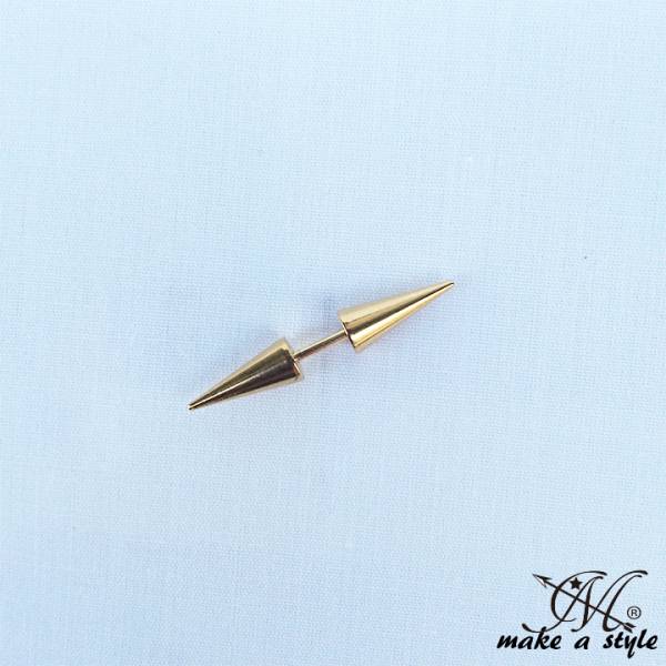 刺 鋲 トゲ 針 パンク スタッズ HIPHOP ピアス ゴールド 金 666拍卖