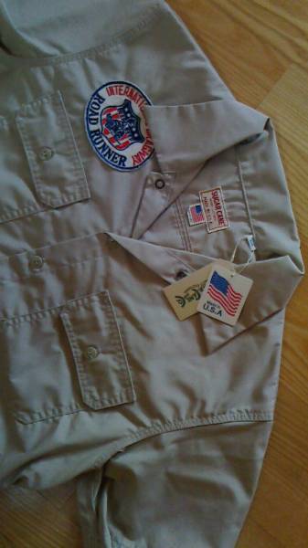 SALE! 送料込★東洋 ロードランナー SC37250 半袖ワークシャツ アメリカ製 ベージュ M拍卖