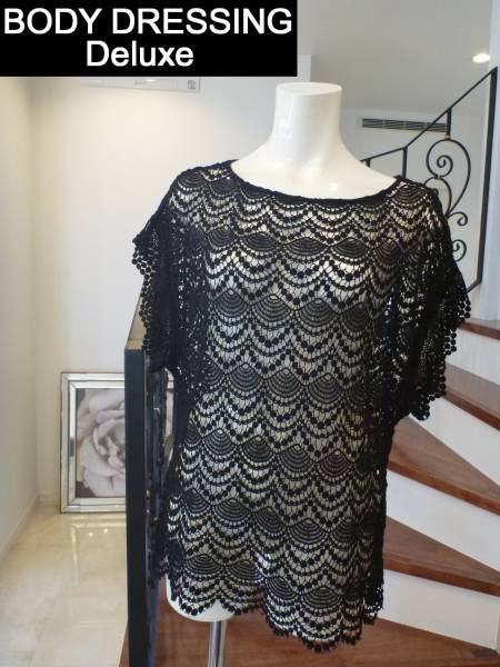 美品 ボディドレッシングDX 黒 編み トップス 36 S相当拍卖