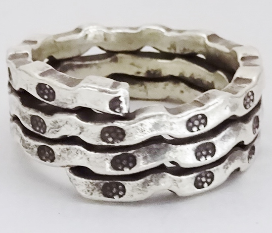 ◆カレン族シルバーリング 波 刻印◆【09nr02】拍卖