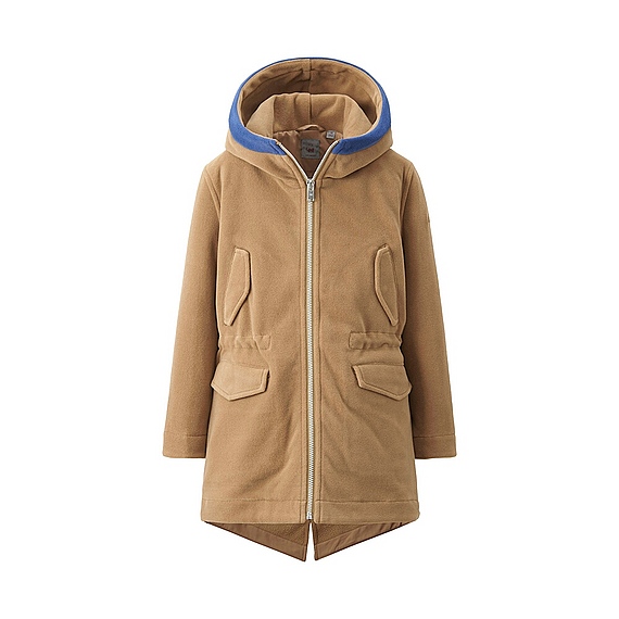 ラスト1点★ アンダーカバー ユニクロ UU フリース ミリタリー コート 150 大人も着用可★ ベージュ アウター 新品拍卖