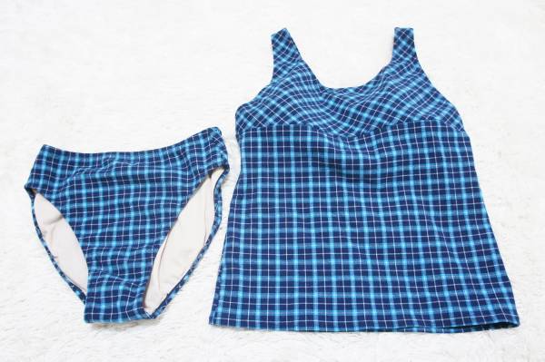 ●水着 9M●ヤマトヤ◆ラメ入りチェック*タンキニ*海水浴★拍卖