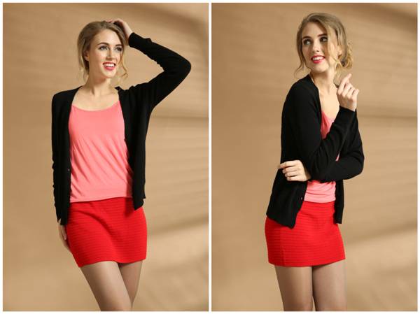 ☆格安/ふんわりと肌触りのよいカシミヤ混のカーディガンL黒拍卖