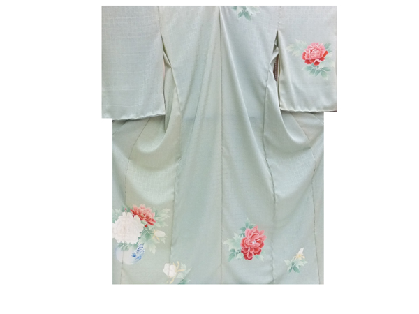 千切屋からの百花の文様が大胆に浮いています。未仕立て品 即売価格5万円拍卖