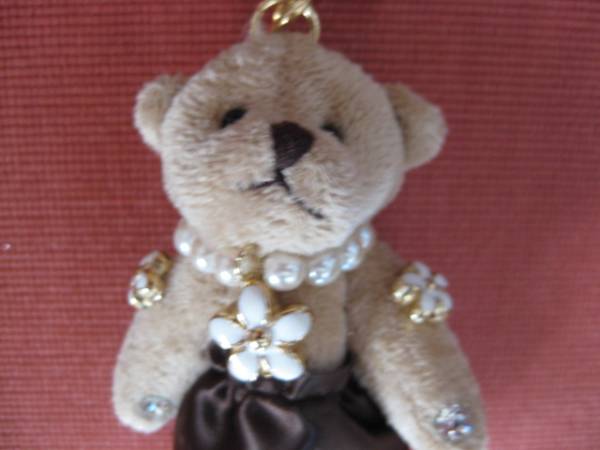 ★新品/超可愛い★パール飾り/ベアー★キーホルダー★11cm★拍卖