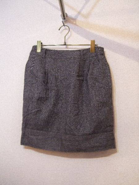 PinCurlグレーヘリンボーンタイトミニスカート(USED)121513拍卖