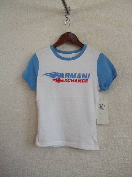 AXARMANIEXCHANGE白×水色プリントTシャツ12615②)拍卖