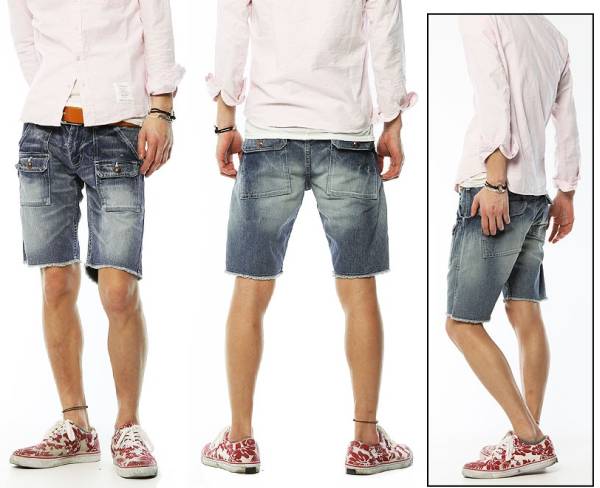 新品未使用VJP5017 w32日本製Made in Japan【VANQUISH ヴィンテージブッシュデニムショートパンツ】ハーフ 半ズボン メンズ 紳士拍卖