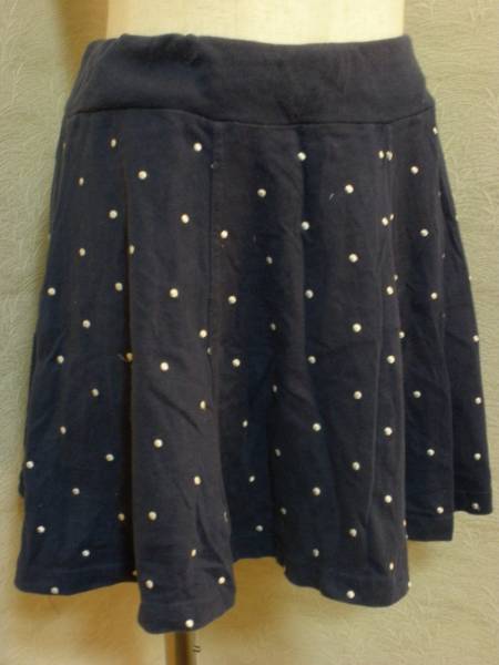 ビームスボーイ スウエット ドット総柄スカート BEAMSBOY 紺拍卖