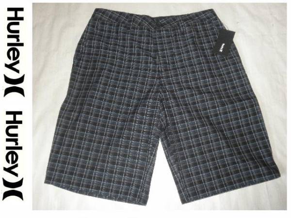 本場USA購入Hurleyハーレー渋~いNavyチェック ハーフP 29インチ拍卖