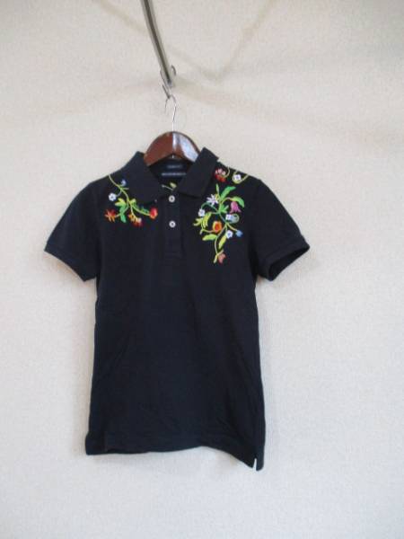 POLO ESTABLISHED67紺地花刺繍入半袖ポロシャツ(USED70516)拍卖