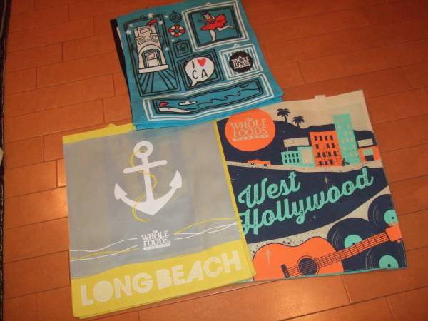 未使用即決★WHOLE FOODSエコバッグセット★カリフォルニア拍卖