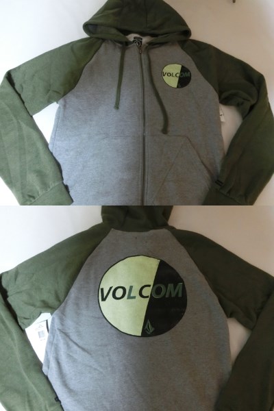 USA購入ボルコム【Volcom】裏起毛タイプ フルジップパーカーUS S拍卖