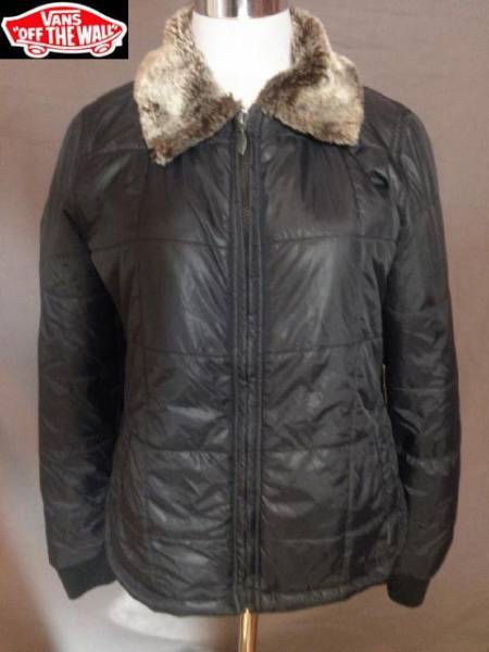 本場USA購入 Vansバンズ 襟ボア付中綿入りジャケットUS M 黒紺拍卖