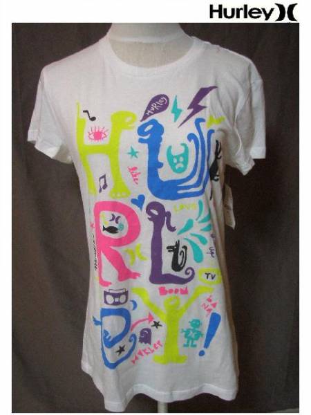 即決 USA購入 Hurleyカラフルプリント半袖TシャツUS M WHT 新品拍卖