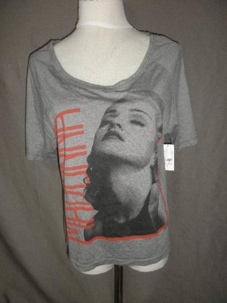 USA製 音楽系【Merchandise】マドンナフェイスプリントT US S 灰拍卖