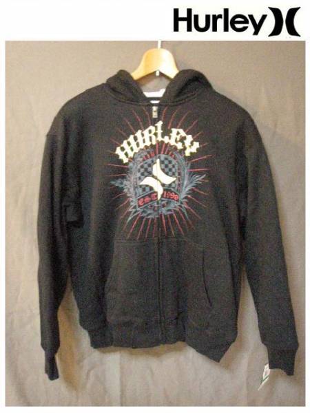 即決 本場USA購入Hurley重厚な作り裏起毛フルジップパーカーUS L拍卖